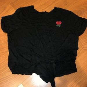 Cute rose tied shirt
